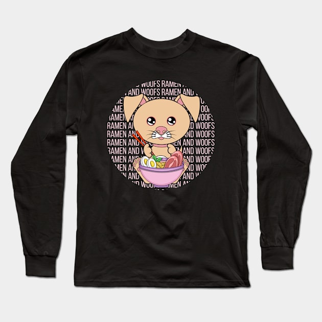 All I Need is ramen and dogs, ramen and dogs, ramen and dogs lover Long Sleeve T-Shirt by JS ARTE